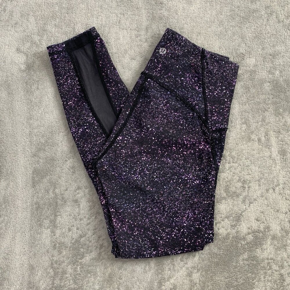 Lululemon Train Times 7/8 Pants Womens 6 Crystalline Black Leggings Yoga Gym 22”